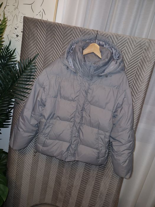 Puchowa kurtka puffer szara House XS / S oversize puch 80% pierze 20%