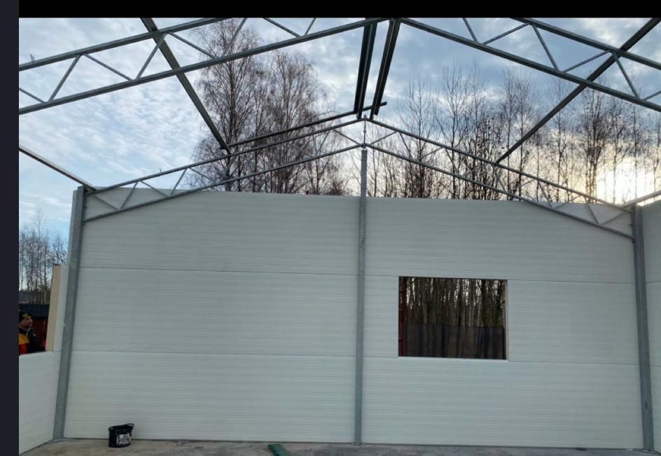 Konstrukcja stalowa 8x16 ( Garaż, wiata , płyta warstwowa , blacha )