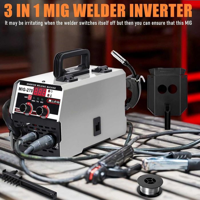 F250A Máquina soldar MIG 2 Em 1, Soldador MIGDisplay Digital LED