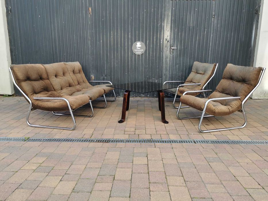 Sofa + 2x fotel proj. Gillis Lundgren dla IKEA, Szwecja '70, Vintage