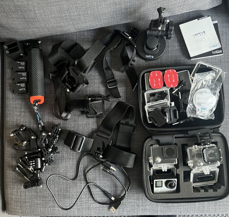 Gopro 4 Silver + 3 baterias + case + acessórios