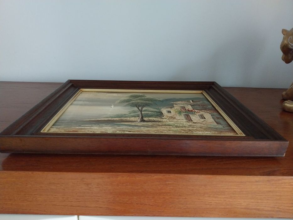 Quadro antigo vintage pintado a óleo