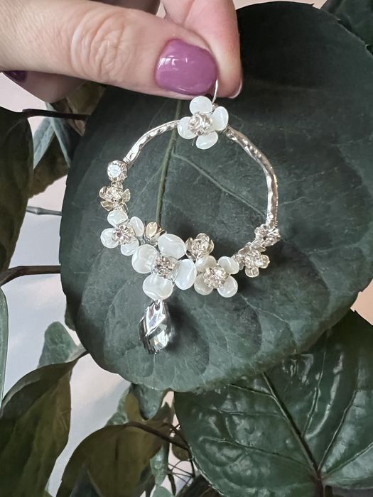 Zestaw biżuterii motyw roślinny, boho sesja