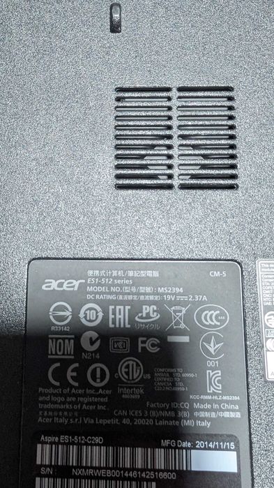 Portátil ACER ES1-512 para peças