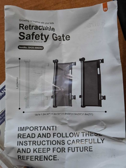 Roleta na schody bramka zabezpieczająca ochronna 1,5m do drzwi tarasu