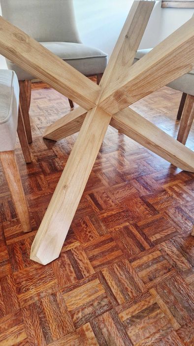 Mesa redonda vidro com 4 cadeiras