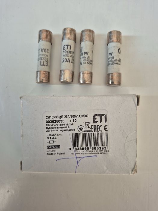 Предохранители для выделянной  линии аппаратуры. ETI Словакия.