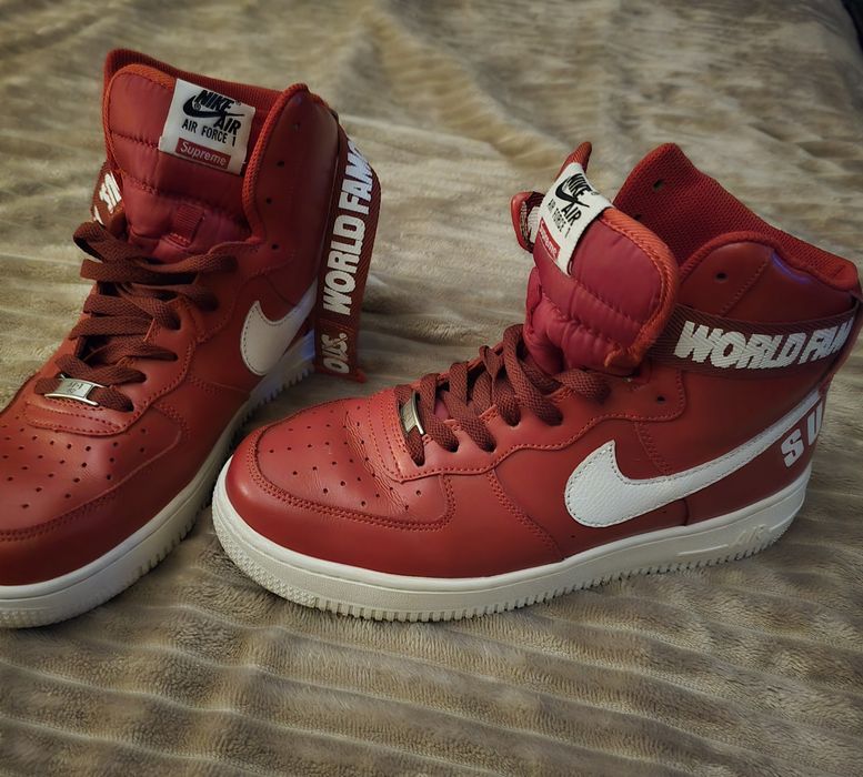 Nike Air Force 1 High Supreme „World Famous” 698696-610 Red