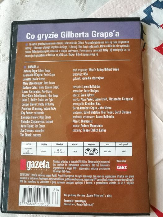 Film DVD Co gryzie Gilberta Grapea Johnny Deep Leonardo DiCaprio