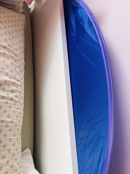 Cama de crianca c/estrado e colchao SLAKT branca