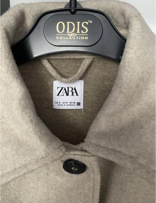 Сорочка пальто куртка жіноча zara бежева осінь/весна, демисизон