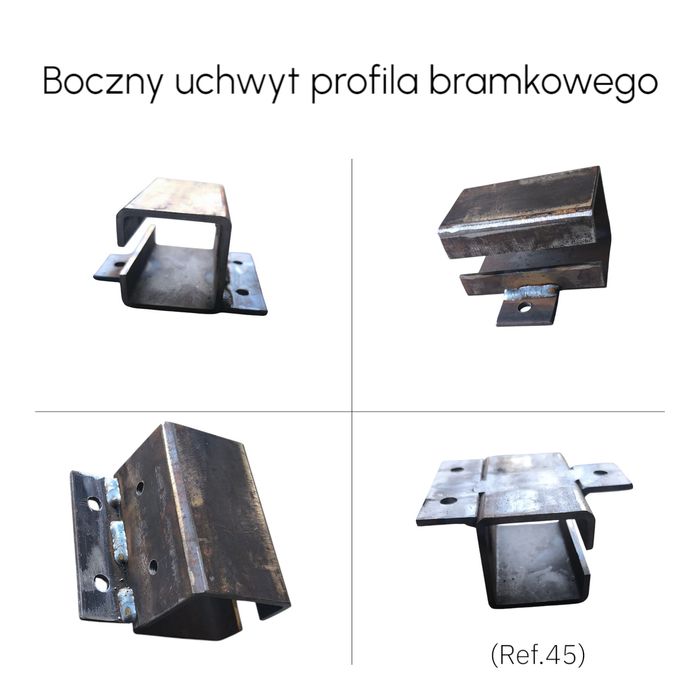 Boczne uchwyty profila bramowego do bram przesuwnych