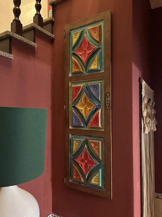 Porta Roupeiro antiga pintada - Cabeceira