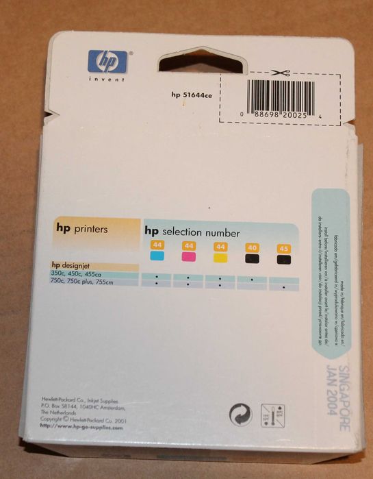 Tinteiros HP 44 Cyan + Magenta + Yellow