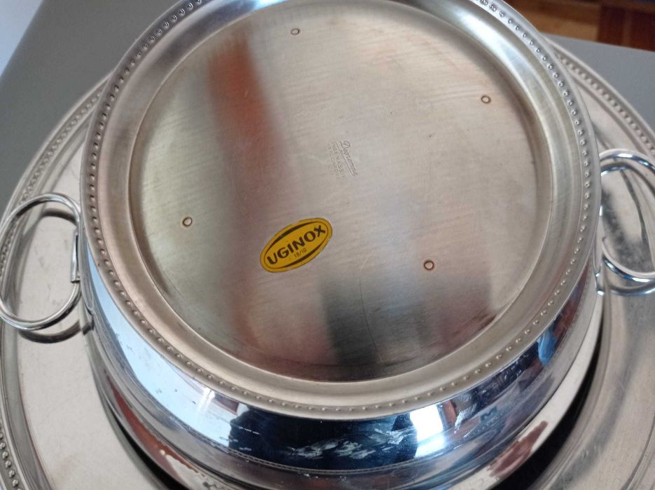 Terrina com prato em inox