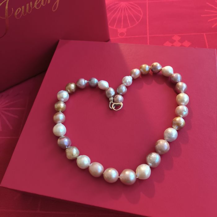 Perły naturalne  naszyjnik 12-13mm 43cm