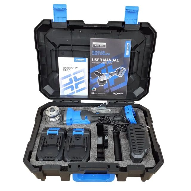 Акумуляторна болгарка безщіткова Zegor AGAX-21BL 2акб 4ампера