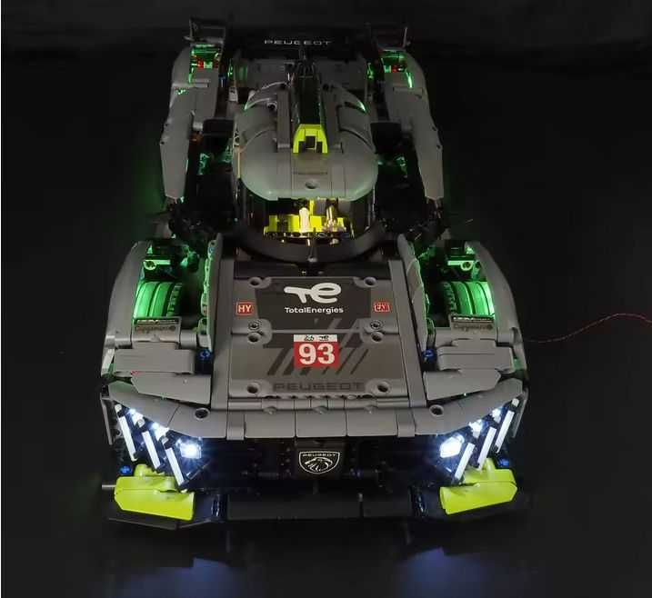 Peugeot 9x8 LeMans 24H z klocków do złożenia 1775 el. 1:10 Nowy + LED