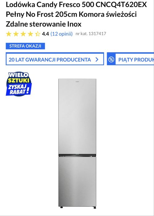 Lodówka  candy fresco 500 CNCQ4T620EX