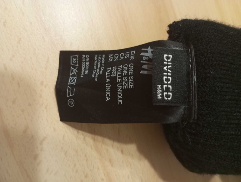 Czarne rękawiczki dzianinowe divided h&m rozm. uniwersalny
