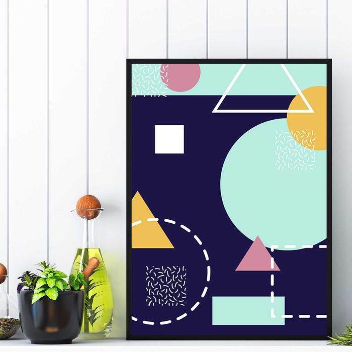 plakat w stylu bauhausu, plakat w ramę do salonu w stylu bauhaus