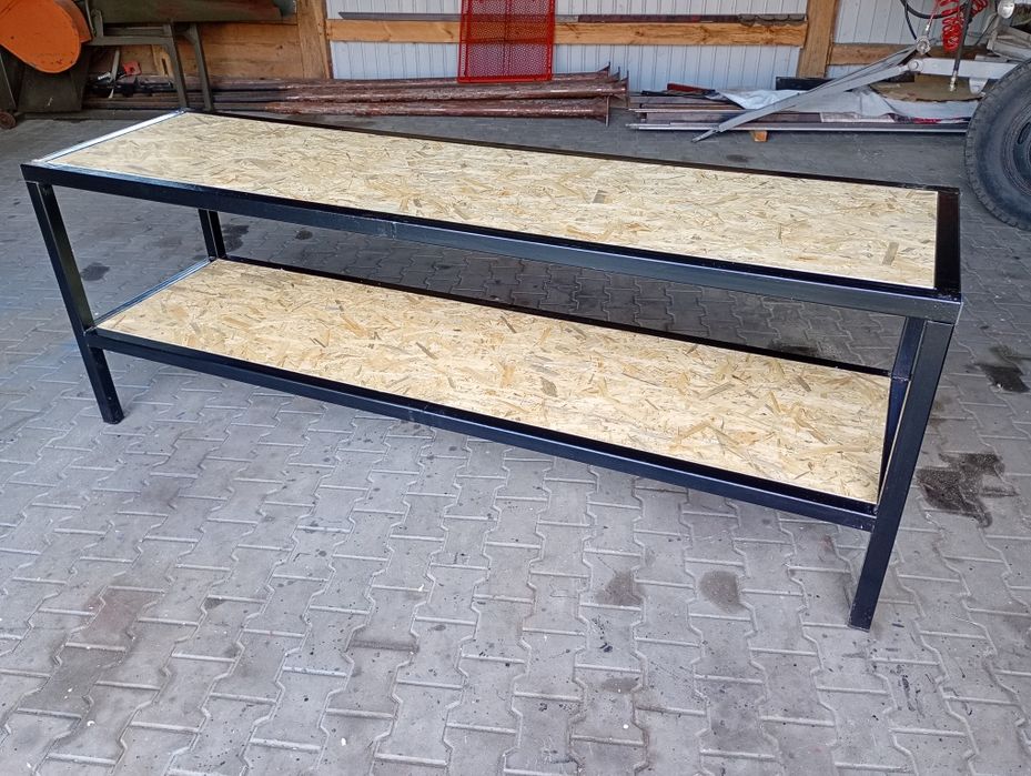 Stół warsztatowy 250x70cm, masywny, ciężki z profila 50x50