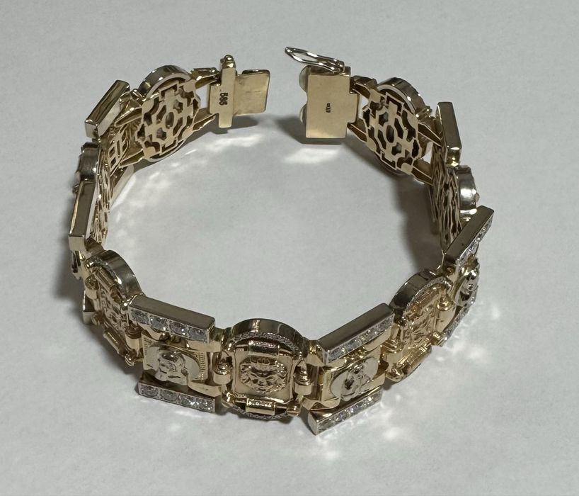 Золотой браслет с бриллиантами 147 грамма