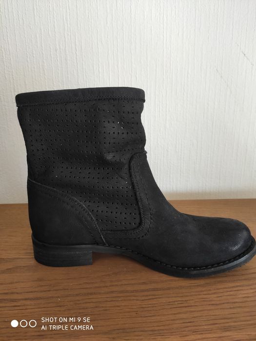 Skórzane botki roz 37