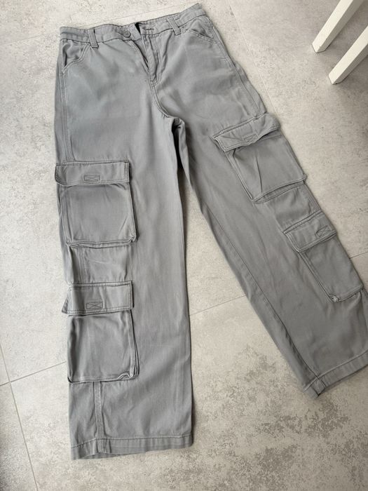 H&M divided spodnie bojowki szare 36