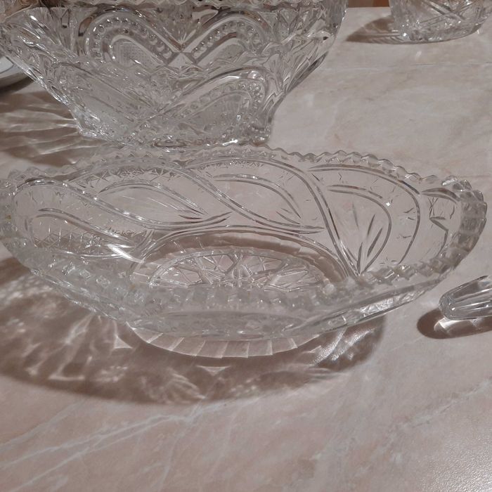 Тура Кришталь длина 25 см  Ваза Ладья Салатник хрусталь