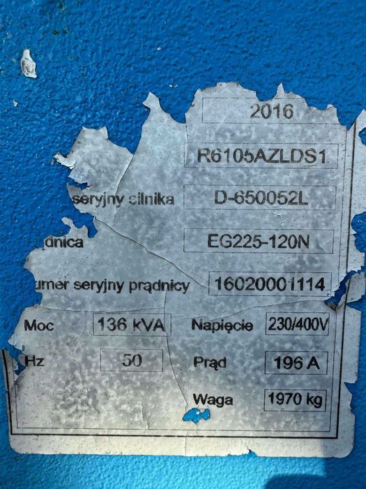 Agregaty prądotwórcze - 2 szt - 136kVA i 100 kVA