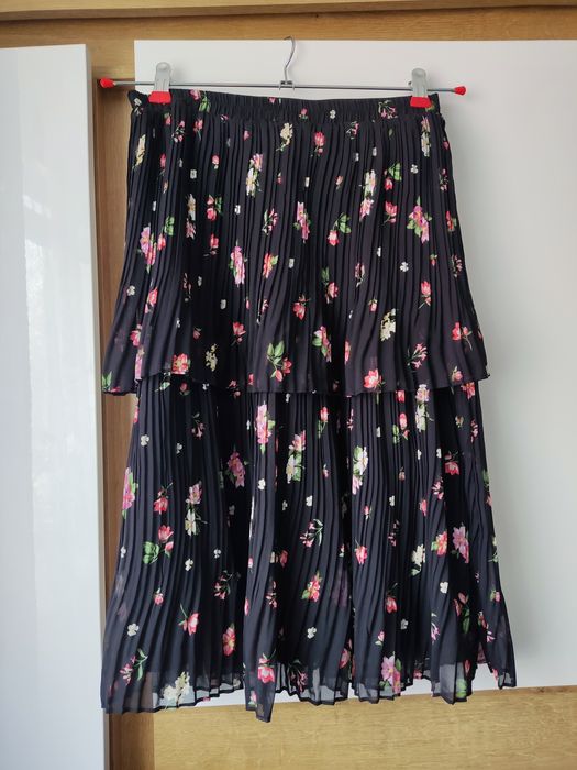 Spódnica midi new look 36 kwiaty plisowana