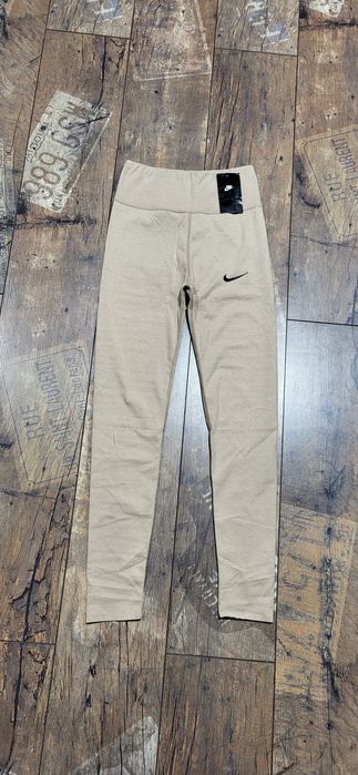 Legginsy beżowe damskie wysoki stan XS S