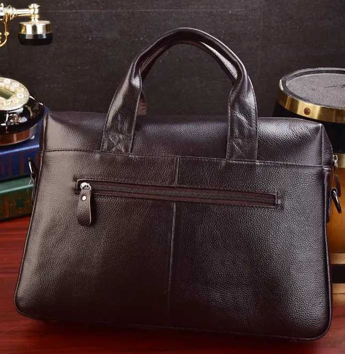 Чоловічий шкіряний діловий портфель для документів з натуральної шкіри
