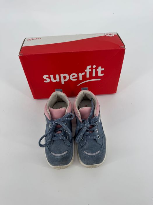 Superfit buciki dziewczęce niebieskie różowe 26 wygodne skórzane