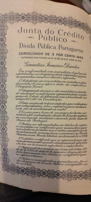 Título de uma obrigação de 1942.