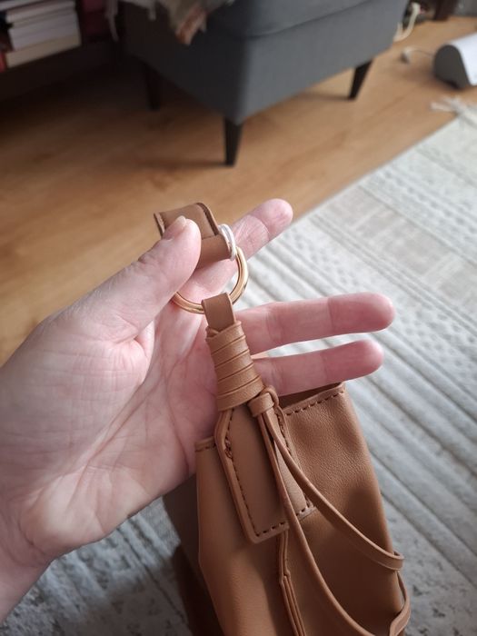 Ruda, brązowa torebka damska worek, reserved