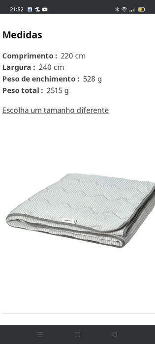 Capa edredão Brandlilja 240x220cm, IKEA. NOVA