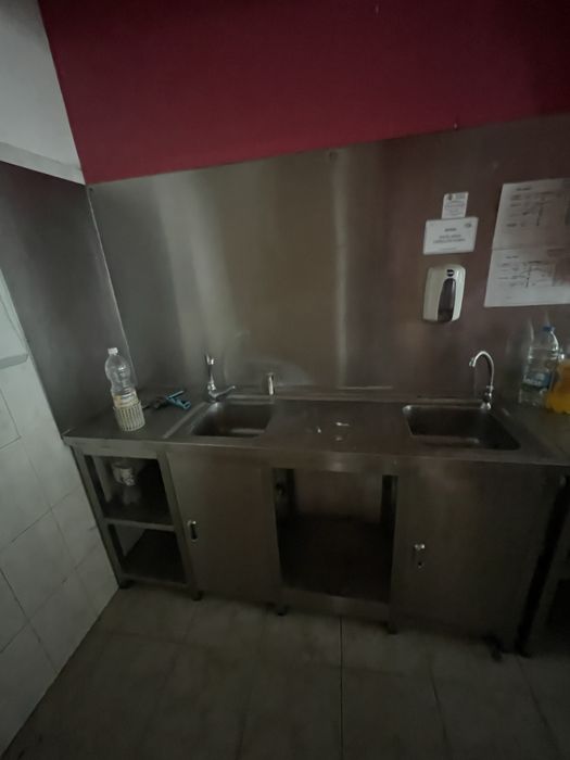 Bancada inox industrial com 2 pias