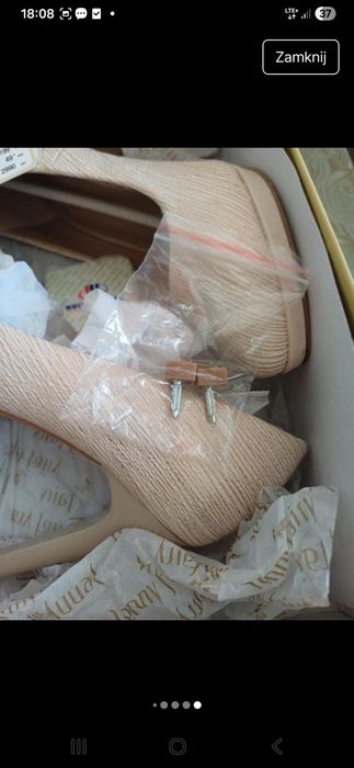 Eleganckie buty na obcasie komunia wesele chrzciny