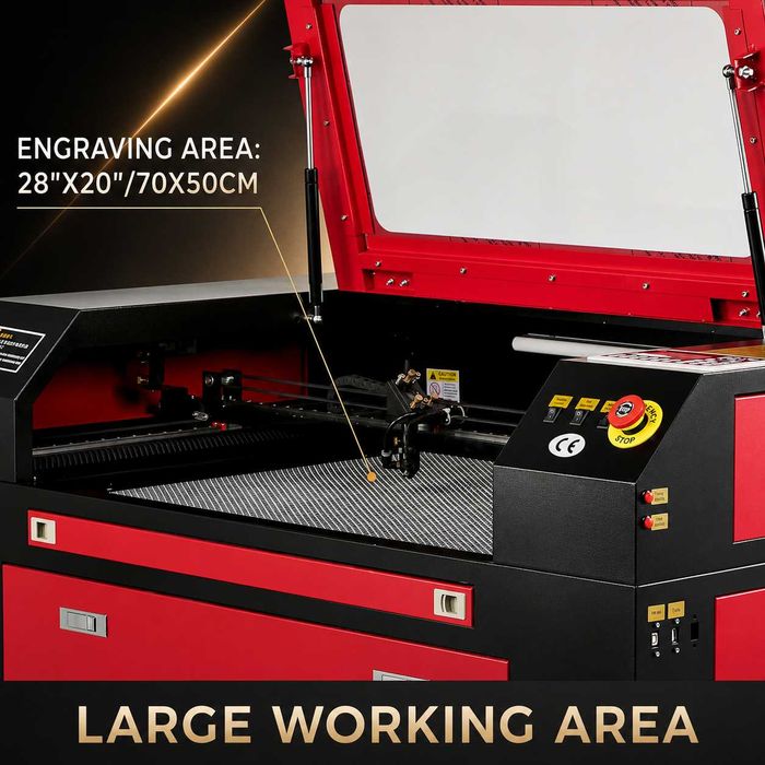 Máquina de Corte e Gravação Laser CO₂ 80W Profissional | Área 700x500mm | SCG