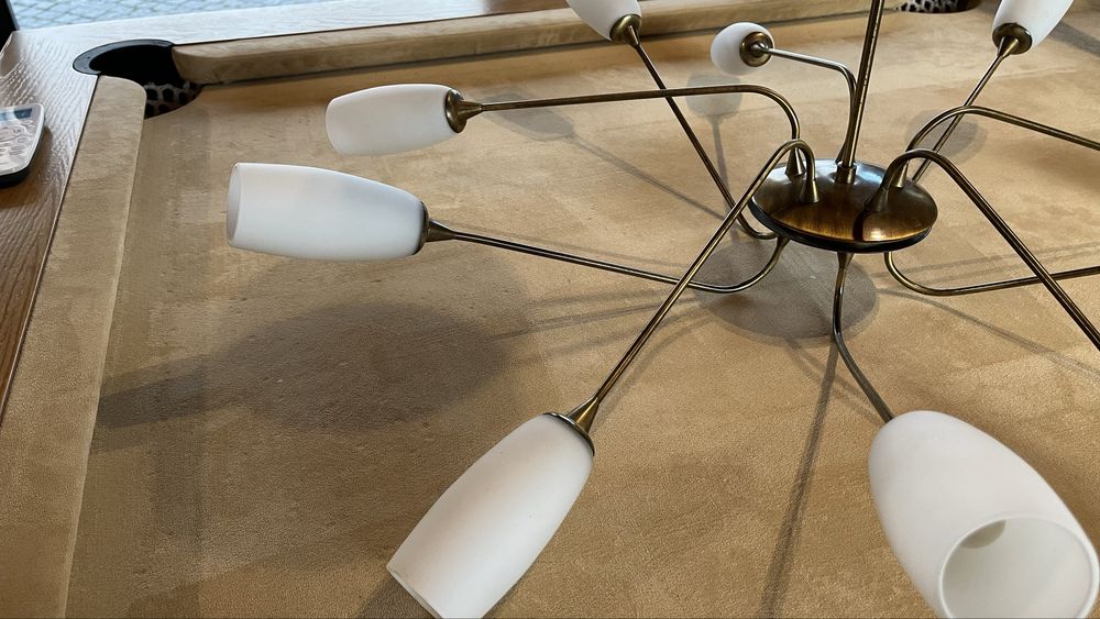 Candeeiro em latão de 10 lampadas