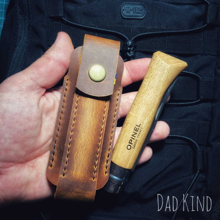 Чохол зі шкіри на ніж Опинель Opinel 7, 8, 9, 10, 12, 13 ручна робота