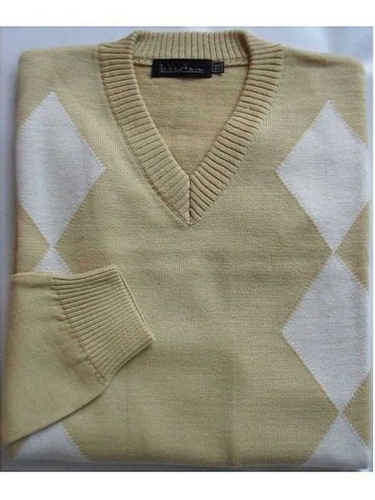 SWETER POLSKI De Vertain WEŁNA MERYNOS 50% piaskowy męski XXL - NOwy