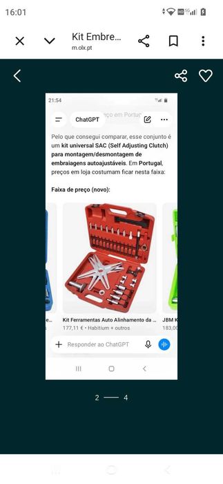 Kit ferramentas Embraiagem 149€. Oportunidade