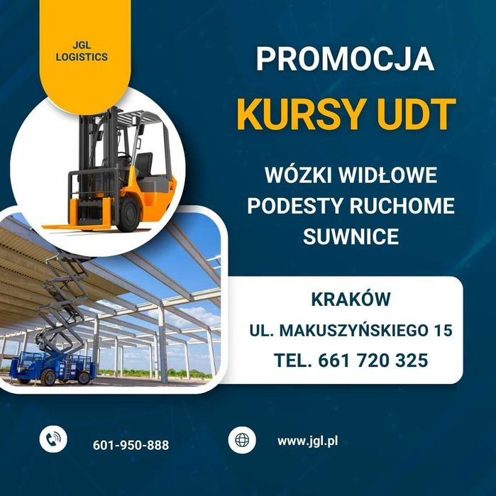 kurs na wózki widłowe, tylko 594 PLN + UDT i masz uprawnienia !