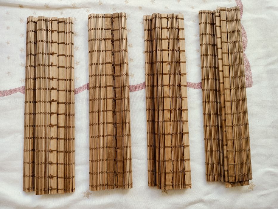 4 individuais palhinha/bambu