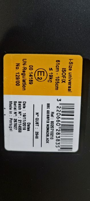 Cadeira Auto Maxi-Cosi Assisfix Nomadblack Preto 4m-4anos