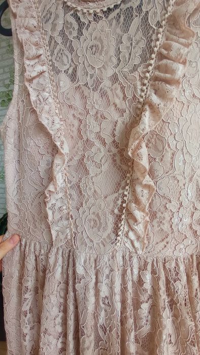 Sukienka elegancka/ślub/wesele beżowa M/L