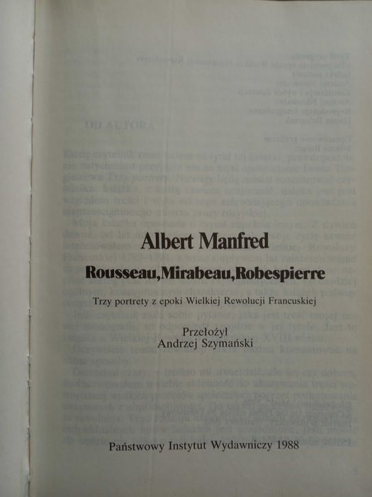 Rousseun, Mirabeau, Robespierre - Albert Manfred
